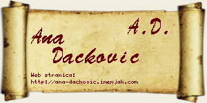 Ana Dačković vizit kartica